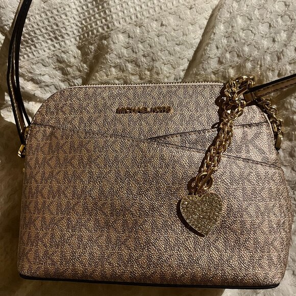 Michael Kors Rose Gold Pink Crossbody Bag - Picture 1 of 6